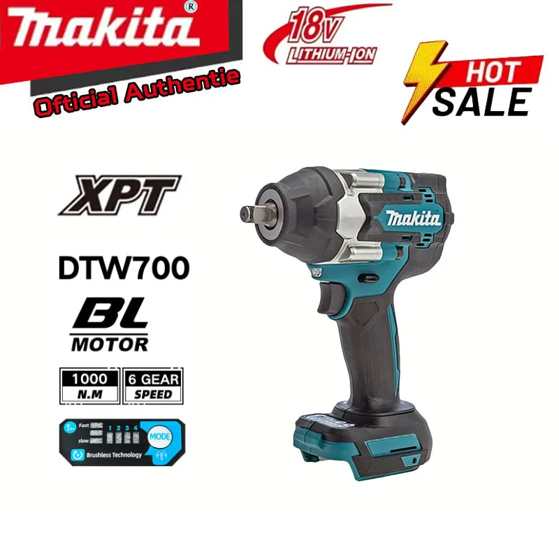 Makita DTW700 1000N.m Cordless Impact Wrench Brushless Electric Wrench Screwdriver Large Torque Auto Repair Power Tools
Makita DTW700 1000N.m Cordless Impact Wrench Brushless Electric Wrench Screwdriver Large Torque Auto Repair Power Tools