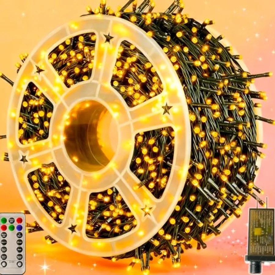 Christmas Lights 328 Feet IP44 Waterproof Christmastree Lights with 8 Modes Remote Control 3 Timers and Memory Function Xmas De
Christmas Lights 328 Feet IP44 Waterproof Christmastree Lights with 8 Modes Remote Control 3 Timers and Memory Function Xmas De
