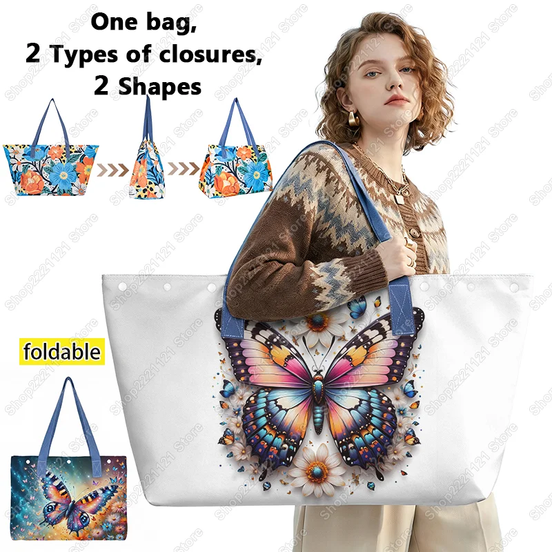 Сумка через плечо с узором в виде роз, женская сумка с разноцветными бабочками, вместительная сумка для хранения, дорожная сумка, пляжная сумка для женщин
Сумка через плечо с узором в виде роз, женская сумка с разноцветными бабочками, вместительная сумка для хранения, дорожная сумка, пляжная сумка для женщин