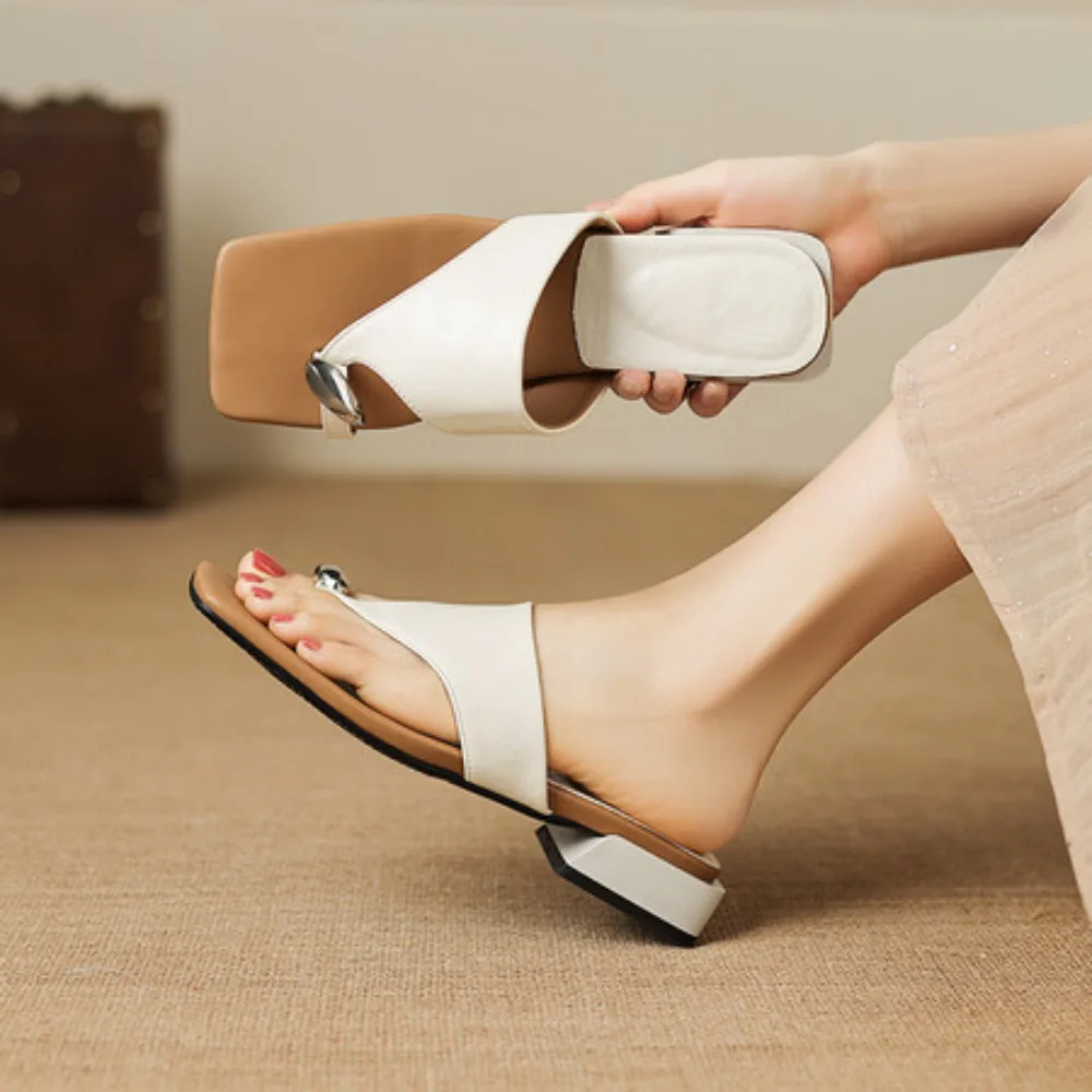 Women Square Toe Decor Thong Slide Sandals Slip On Geometric Block Low Heel Leather Summer Casual Ladies Heeled Mule Slippers
Women Square Toe Decor Thong Slide Sandals Slip On Geometric Block Low Heel Leather Summer Casual Ladies Heeled Mule Slippers