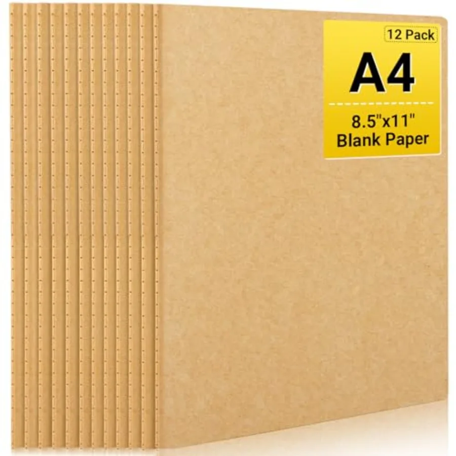 Kraft Notebooks, 2 s Large A4 8.5" x"40 Sheets/ 80 Pages Journals in Bulk for Writing, Blank Paper Sketchbooks Composition Trav
Kraft Notebooks, 2 s Large A4 8.5" x"40 Sheets/ 80 Pages Journals in Bulk for Writing, Blank Paper Sketchbooks Composition Trav