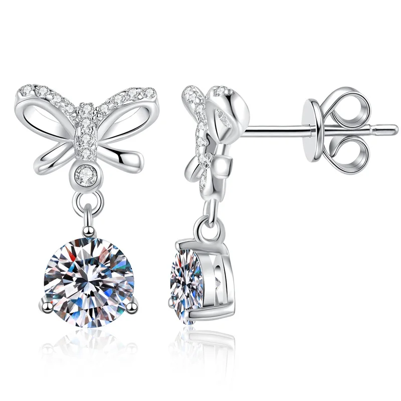 E323 Lefei Fashion Color D Diamond-set Classic Moissanite Bowknot Earring For Charm Women 925 Sterling Silver Party Jewelry Gift
E323 Lefei Fashion Color D Diamond-set Classic Moissanite Bowknot Earring For Charm Women 925 Sterling Silver Party Jewelry Gift