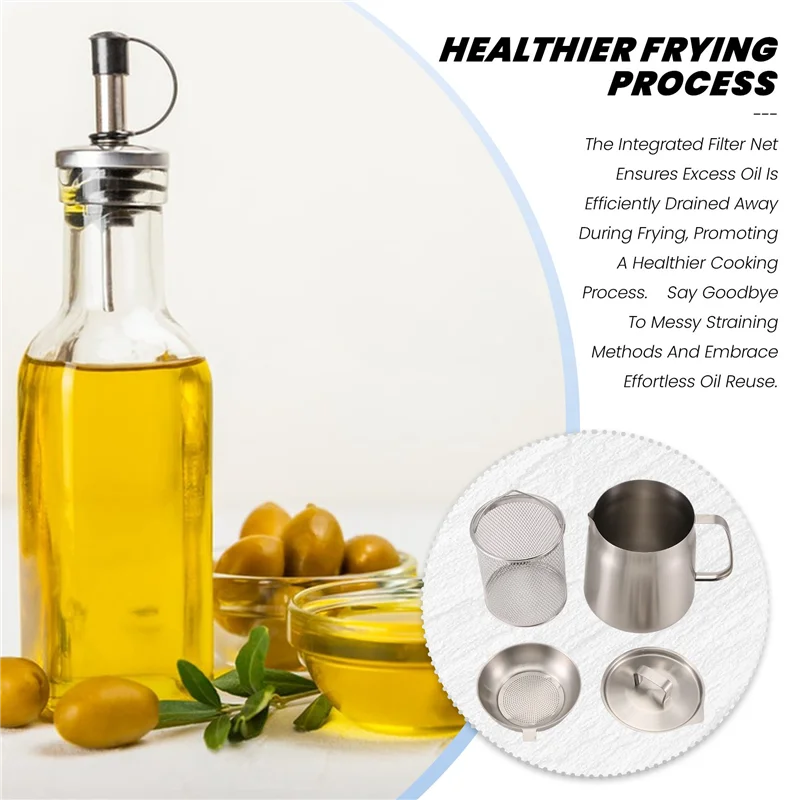 Best-2-In-1 Multifunctional Oil Strainer Pot Stainless Steel Versatile Oil Filter Vessel Oil Filter Pot For Kitchen 2L
Best-2-In-1 Multifunctional Oil Strainer Pot Stainless Steel Versatile Oil Filter Vessel Oil Filter Pot For Kitchen 2L