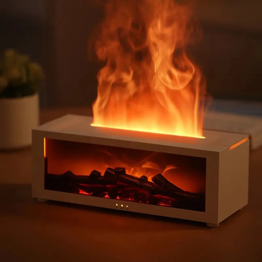 Fireplace humidifier aromatherapy diffuser, equipped with remote control color lights, automatically shuts off in case of water
Fireplace humidifier aromatherapy diffuser, equipped with remote control color lights, automatically shuts off in case of water