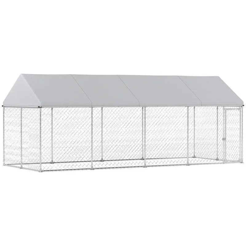 PawHut Heavy Duty Outdoor Dog Kennel with Waterproof Roof, Secure Latch, Chain Link Dog Run for Backyard, 20' x 7.5' x 8'
PawHut Heavy Duty Outdoor Dog Kennel with Waterproof Roof, Secure Latch, Chain Link Dog Run for Backyard, 20' x 7.5' x 8'