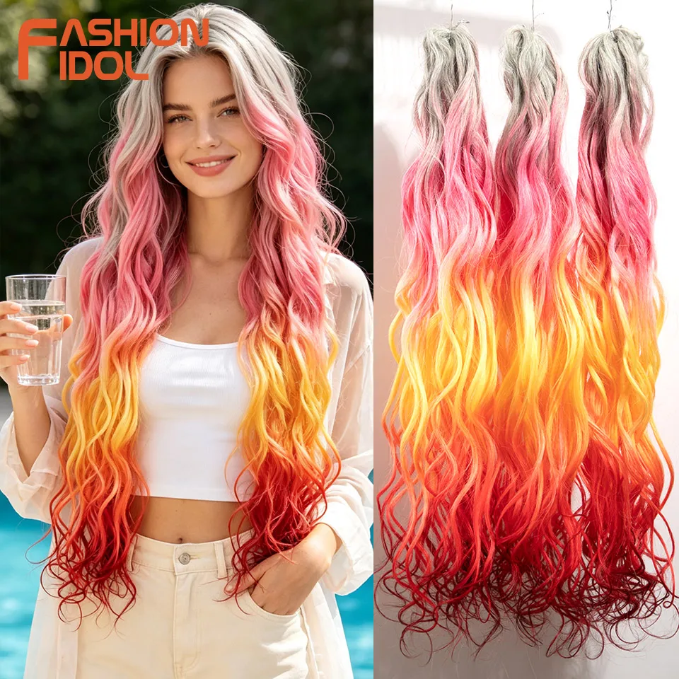 FASHION IDOL 24inch 300g/3pcs Ombre Pink Orange Red Crochet Hair Extensions Total Heat Resistant Synthetic Wavy Braiding Hair
FASHION IDOL 24inch 300g/3pcs Ombre Pink Orange Red Crochet Hair Extensions Total Heat Resistant Synthetic Wavy Braiding Hair
