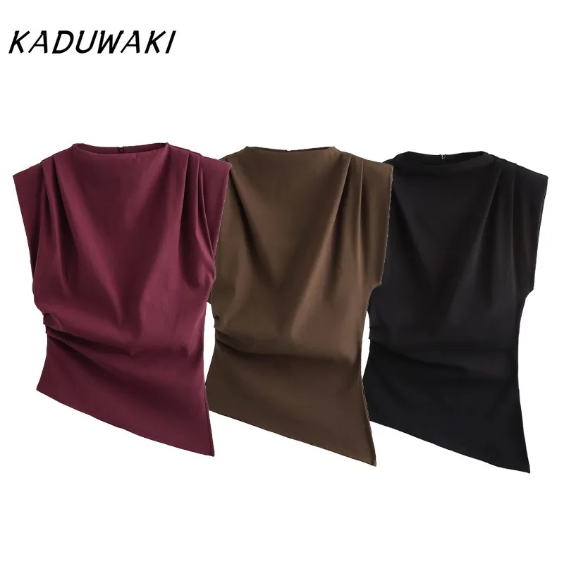KADUWAKI Female Fashion Asymmetrical Slim Tops Solid O-Neck Sleeveless Back Zipper Summer Casual Brown Tank Camis Woman Trendy
KADUWAKI Female Fashion Asymmetrical Slim Tops Solid O-Neck Sleeveless Back Zipper Summer Casual Brown Tank Camis Woman Trendy