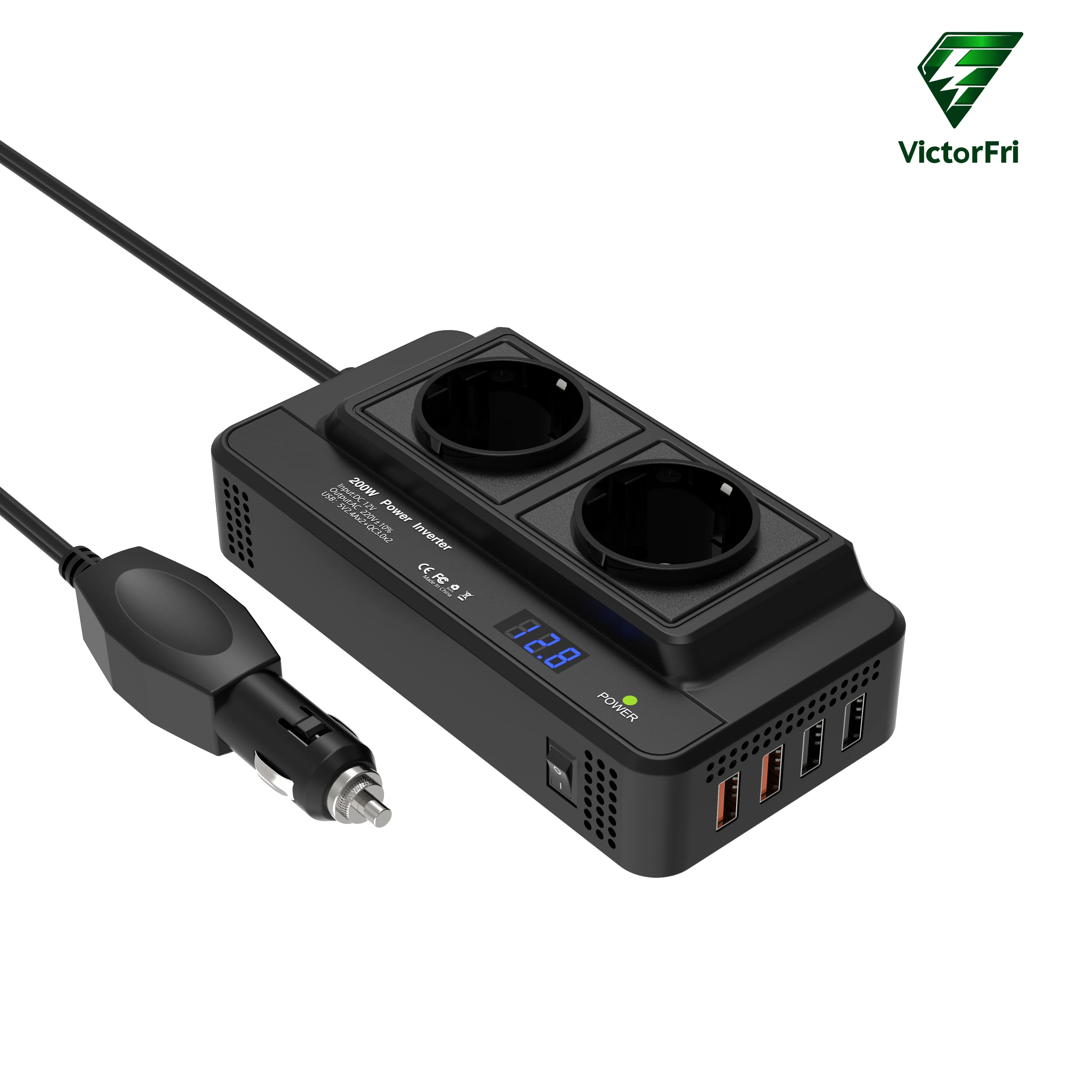 VictorFri инвертор мощности 4 USB-порта 300 Вт адаптер питания 110 В/120 В преобразователь светодиодный дисплей многофункциональные розетки автоаксессуары
VictorFri инвертор мощности 4 USB-порта 300 Вт адаптер питания 110 В/120 В преобразователь светодиодный дисплей многофункциональные розетки автоаксессуары