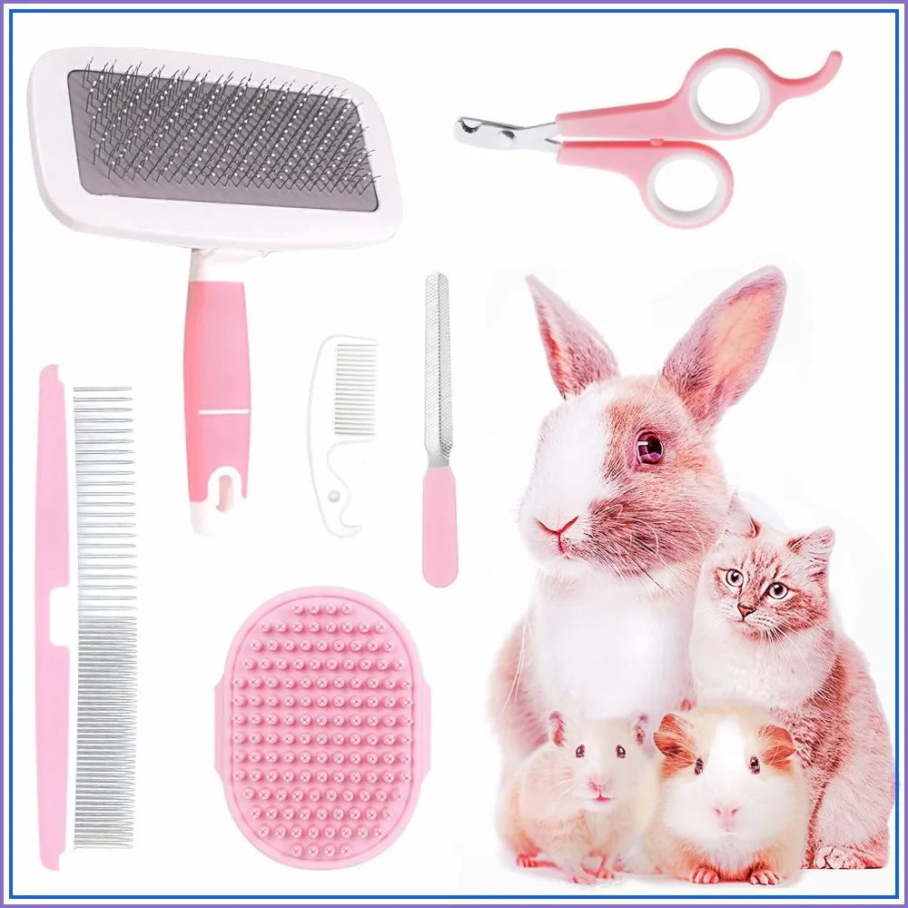 Small Animal Pet Grooming Kit: Slicker Brush, Bath Glove, Comb, Nail Clipper for Rabbit, Puppy, Kitten, Guinea Pig, Hamster, Ferret
Small Animal Pet Grooming Kit: Slicker Brush, Bath Glove, Comb, Nail Clipper for Rabbit, Puppy, Kitten, Guinea Pig, Hamster, Ferret