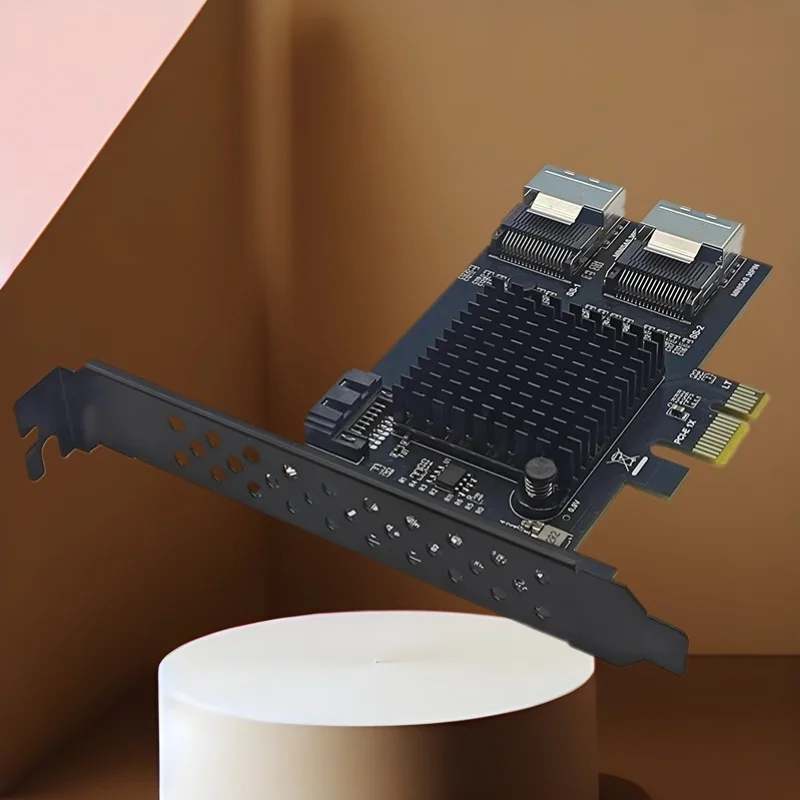 PCI Express X1 к 2-портовому MiniSAS SFF-8087 + 1-портовую карту расширения SATA3.0 RTL9101 Чип 9-портовый преобразователь SATA 3.0 6 ГБ для настольных ПК