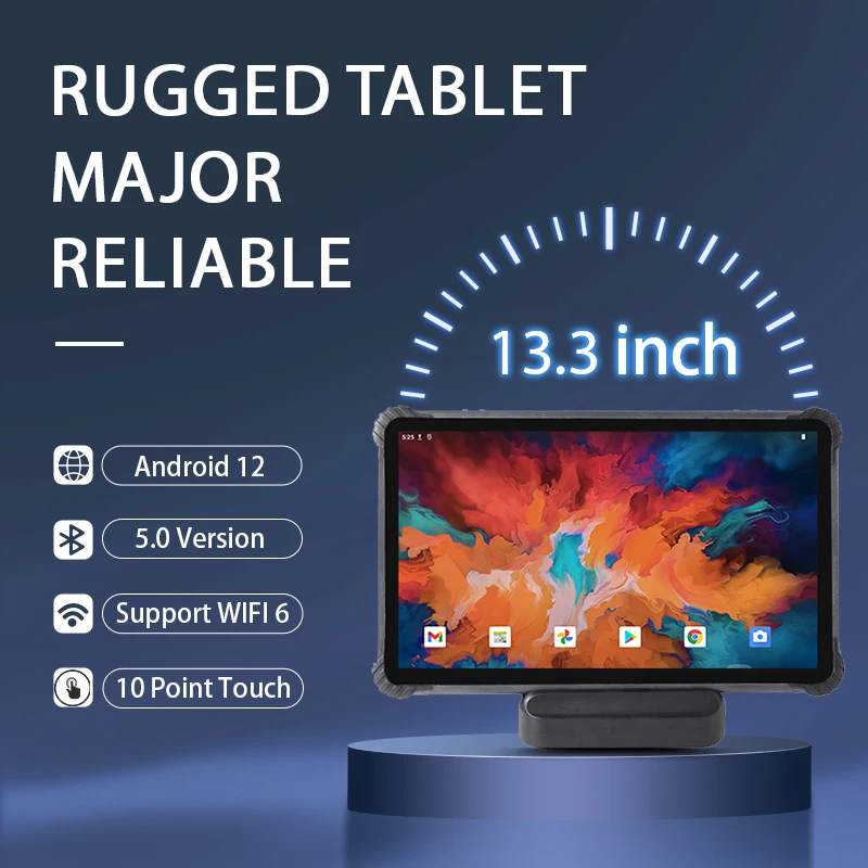 13.3 Inch Rugged Android 12 Tablet Rockchip RK3588 2.4GHz Dual Camera 5MP+13MP ROM 256GB 8000mAh Battery 4G LTE GPS WiFi BT NFC
13.3 Inch Rugged Android 12 Tablet Rockchip RK3588 2.4GHz Dual Camera 5MP+13MP ROM 256GB 8000mAh Battery 4G LTE GPS WiFi BT NFC