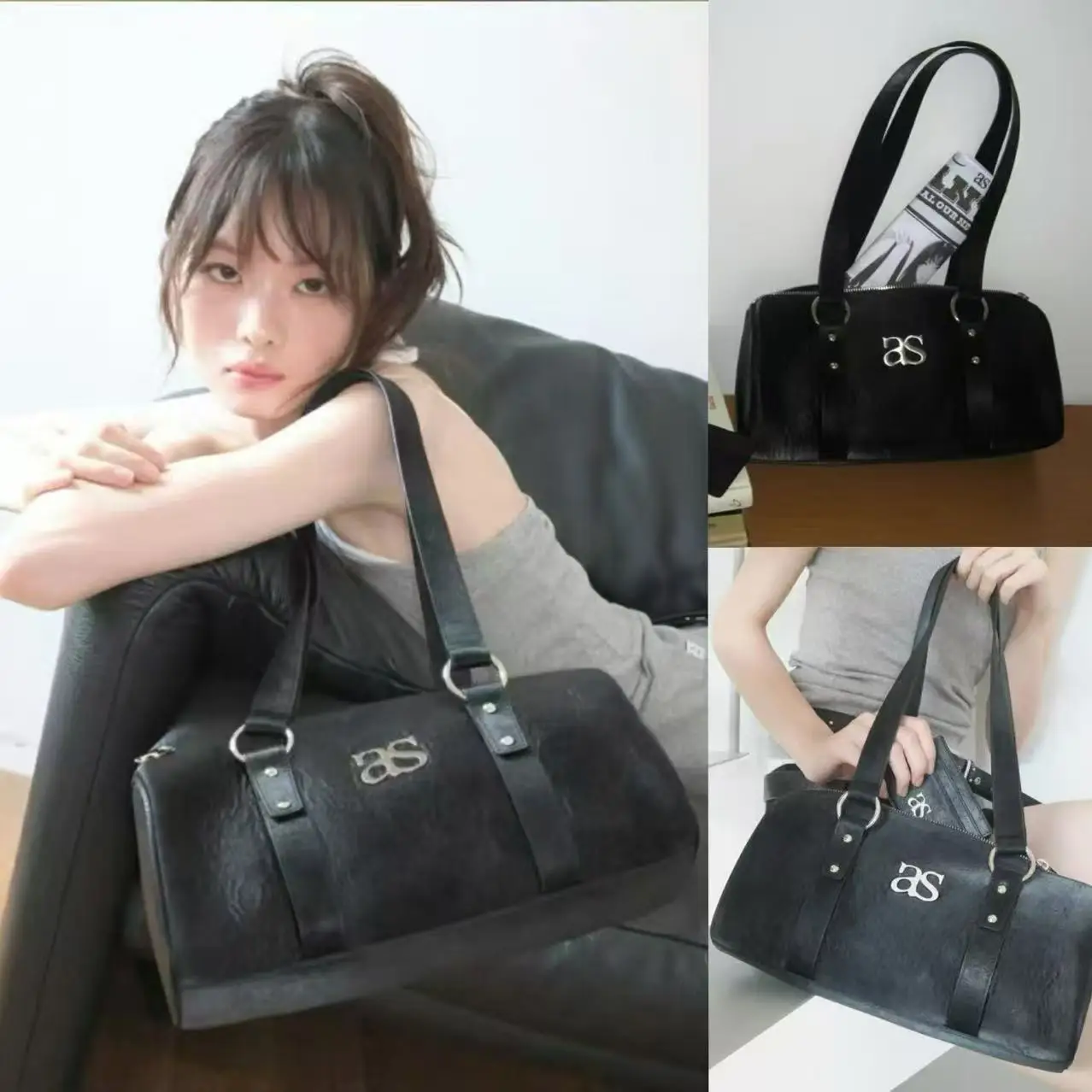 Bla Suede Rivet Logo Single oulder Handbag Pillow Bag Women's Underarm Bag Faionable Casual Sle for Ladies
Bla Suede Rivet Logo Single oulder Handbag Pillow Bag Women's Underarm Bag Faionable Casual Sle for Ladies