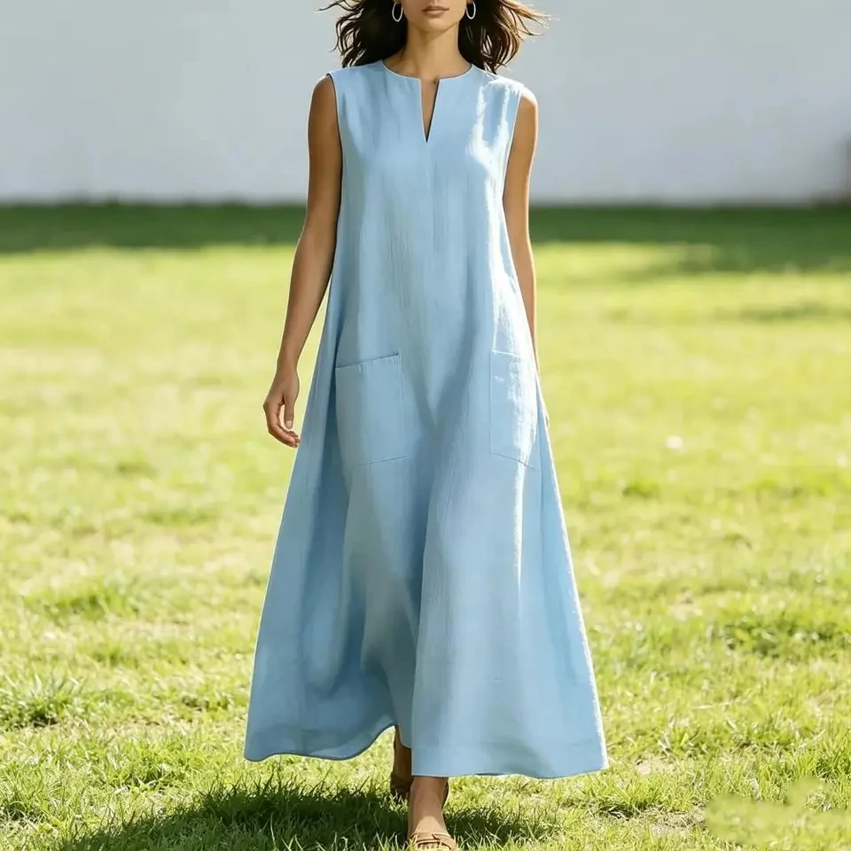 Long Skirt Dress Women Summer Dress for Women V Neck Long Tank Dress Flowy A-line Beach Sundress with Pockets Polyester Spandex
Long Skirt Dress Women Summer Dress for Women V Neck Long Tank Dress Flowy A-line Beach Sundress with Pockets Polyester Spandex
