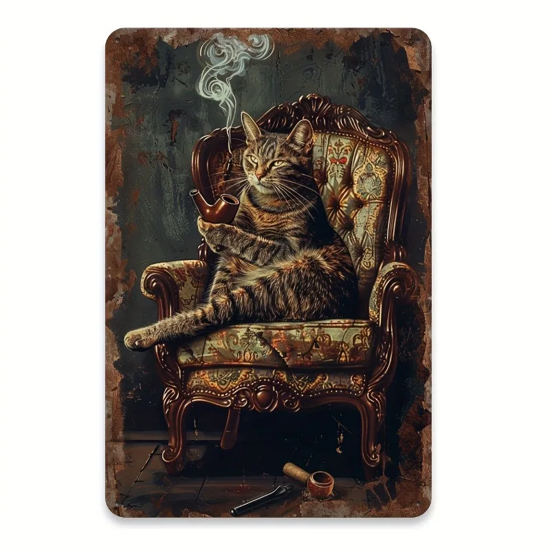 1pc Whimsical Feline Elegance Aluminum Sign - Cat with Pipe Wall Art, 7.9x11.8"/11.8x17.7" Metal Plaque for Home & Office Decor
1pc Whimsical Feline Elegance Aluminum Sign - Cat with Pipe Wall Art, 7.9x11.8"/11.8x17.7" Metal Plaque for Home & Office Decor