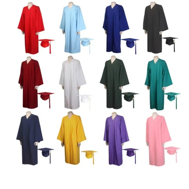 2024 New Woven Baccalaureate Gown American Style Adult University Graduation Academic Dress Solid Color Robe Hat Set 
2024 New Woven Baccalaureate Gown American Style Adult University Graduation Academic Dress Solid Color Robe Hat Set
