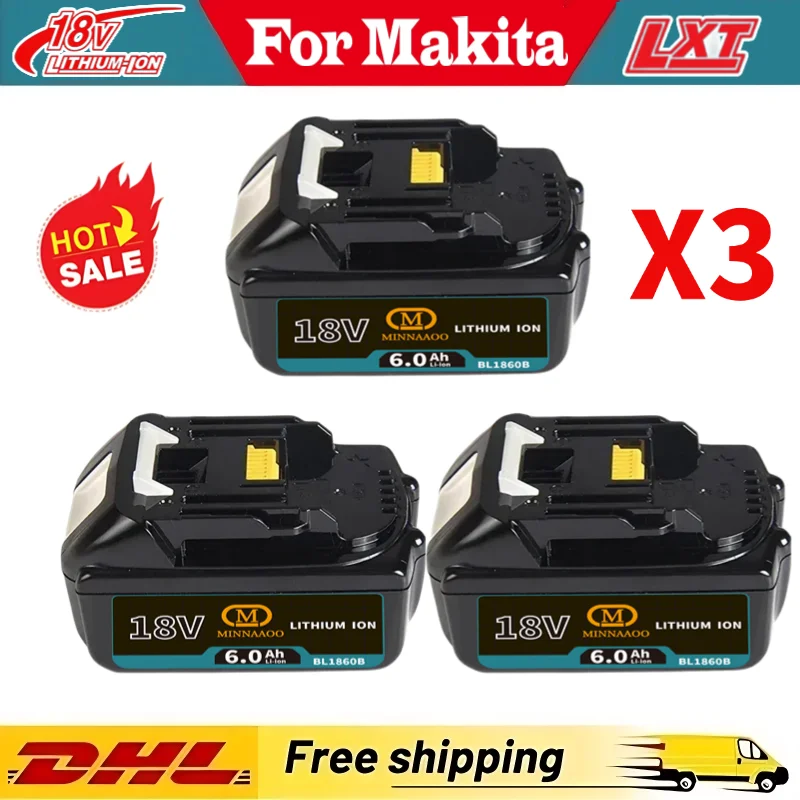 For Makita genuine lithium-ion rechargeable 6AH/5AH 18V battery bl1860BL1830BL1850BL replacement battery for electric tools 
For Makita genuine lithium-ion rechargeable 6AH/5AH 18V battery bl1860BL1830BL1850BL replacement battery for electric tools