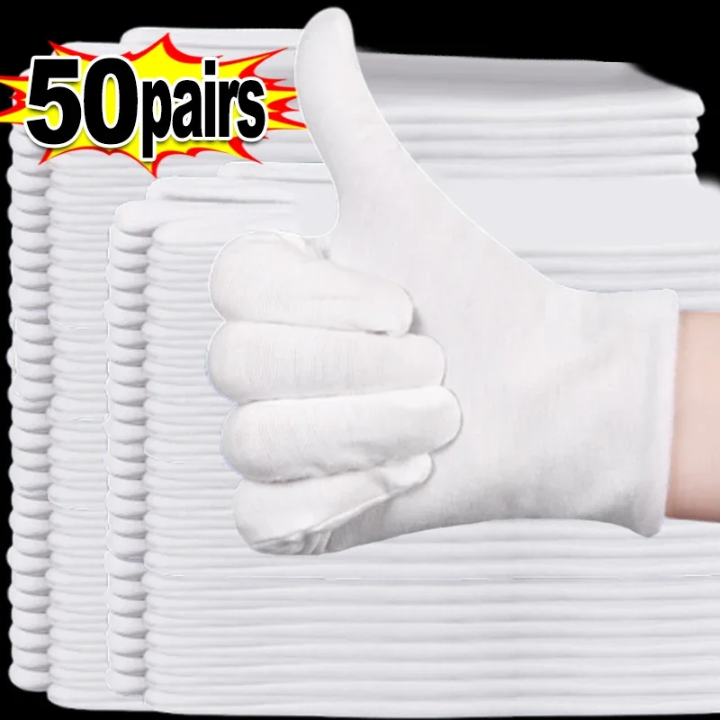 1-50 пар мужских и женских этикетов с полным пальцем, белые хлопковые перчатки для официантов/водителей/ювелирных изделий/рабочих варежек, впитывающие пот перчатки
1-50 пар мужских и женских этикетов с полным пальцем, белые хлопковые перчатки для официантов/водителей/ювелирных изделий/рабочих варежек, впитывающие пот перчатки