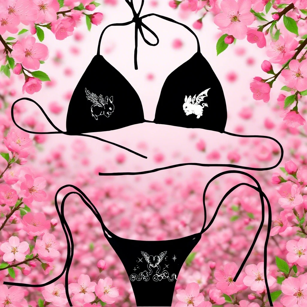 Women's Bikinis DIY Printed Korean Y2K Daily Rabbit Love Pattern Versatile Sexy Black Bikini
Women's Bikinis DIY Printed Korean Y2K Daily Rabbit Love Pattern Versatile Sexy Black Bikini