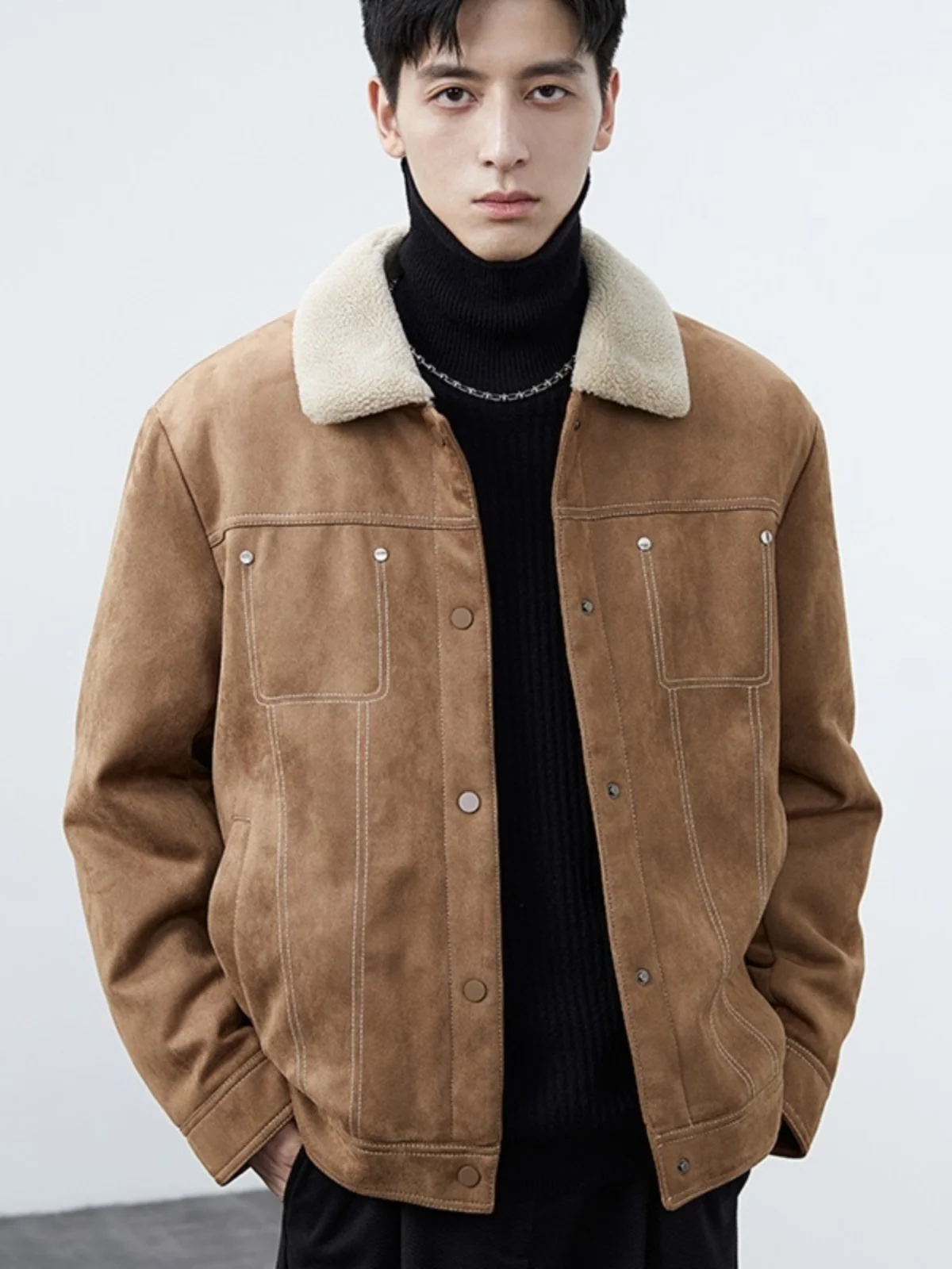 Casual ort Suede Lamb Fur Simulation Men's Jaet Autumn Winter Commute Trend Outerwear Youth Sle Regular Sve Length
Casual ort Suede Lamb Fur Simulation Men's Jaet Autumn Winter Commute Trend Outerwear Youth Sle Regular Sve Length
