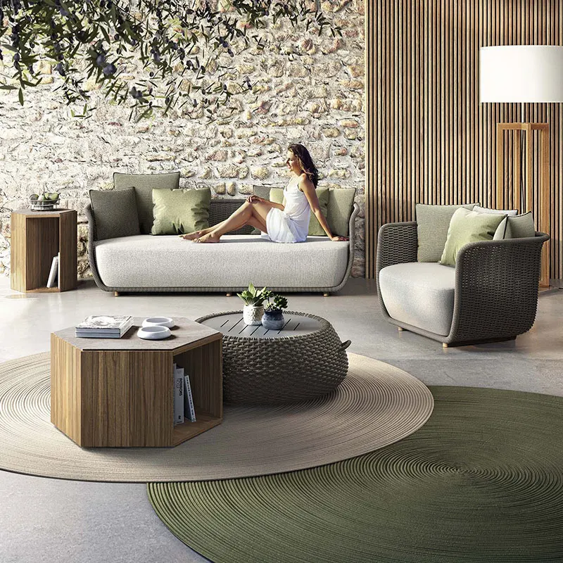 Nordic Outdoor Rattan Sofa Courtyard Garden Model Room Solid Wood Balcony Terrace Waterproof Sunscreen Leisure Rattan Chair
Nordic Outdoor Rattan Sofa Courtyard Garden Model Room Solid Wood Balcony Terrace Waterproof Sunscreen Leisure Rattan Chair