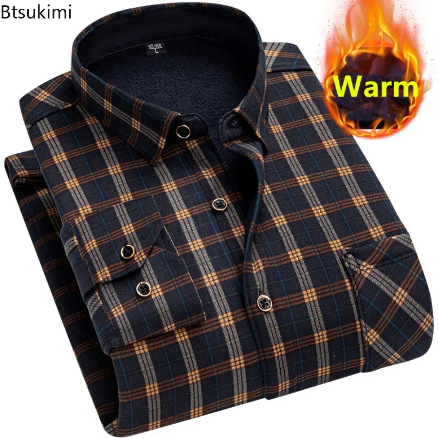 New 2024 Men's Casual Shirts Fashion Printed Plaid Lapel Shirt Man Thicker Fleece Lined Warm Long Sleeve Shirts for Men Clothing
New 2024 Men's Casual Shirts Fashion Printed Plaid Lapel Shirt Man Thicker Fleece Lined Warm Long Sleeve Shirts for Men Clothing