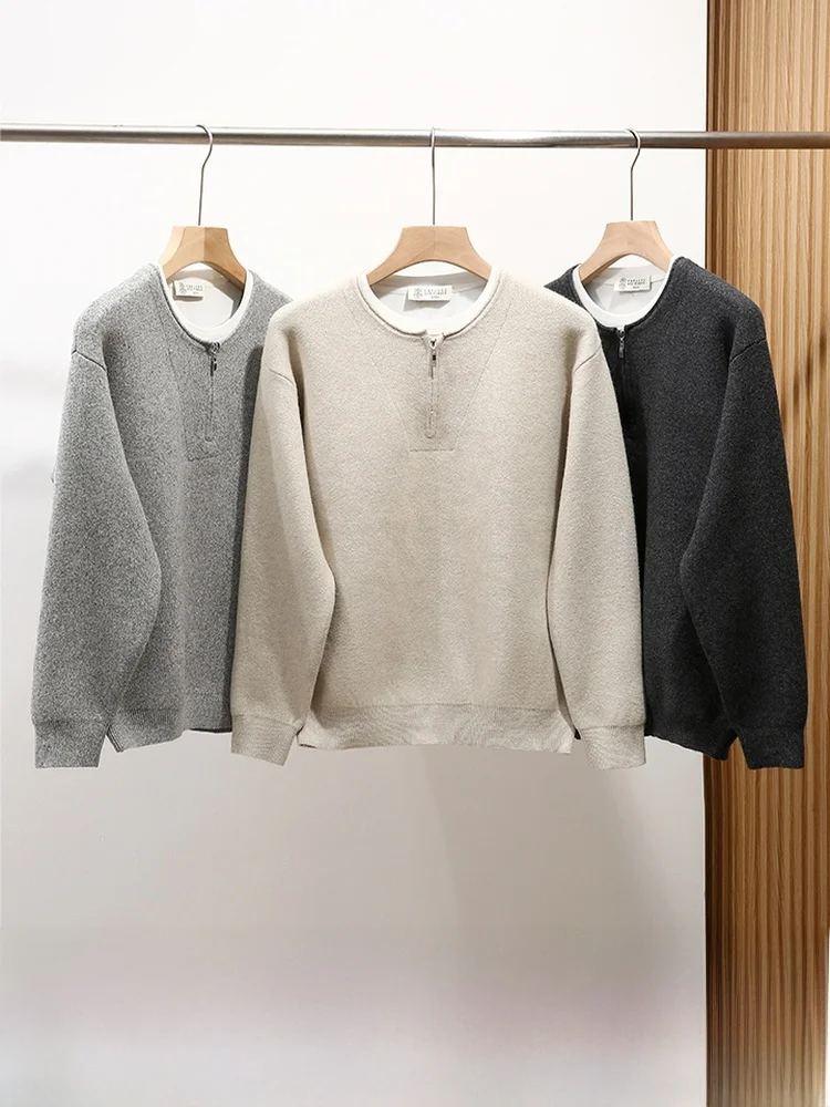 Ele Thiened вязаный свитер, мужская верхняя одежда на молнии, универсальный осенне-зимний тяжелый вес, искусственный дизайн из двух предметов
Ele Thiened вязаный свитер, мужская верхняя одежда на молнии, универсальный осенне-зимний тяжелый вес, искусственный дизайн из двух предметов