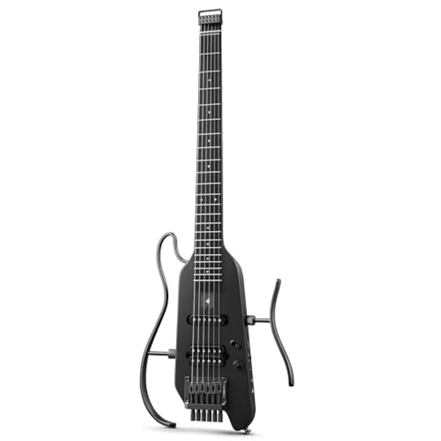 Travel guitar kit for practice and travel: mahogany solid body, black finish, featherlight and easy-assemble design with gig ba
Travel guitar kit for practice and travel: mahogany solid body, black finish, featherlight and easy-assemble design with gig ba