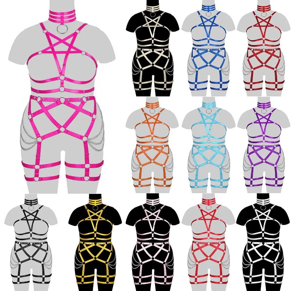 Sexy Plus Size Women's Underwear Suit Garter Belt Harness Fashion Bondage Body Pentagram Chain Decorate Erotic Dance Carnival
Sexy Plus Size Women's Underwear Suit Garter Belt Harness Fashion Bondage Body Pentagram Chain Decorate Erotic Dance Carnival