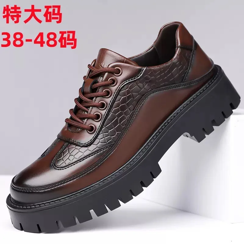 Designer Shoes Men Crocodile-patterned Anti-slip Leather Shoes Fashion Casual British Style Solid Color Platform Dress Shoes Men
Designer Shoes Men Crocodile-patterned Anti-slip Leather Shoes Fashion Casual British Style Solid Color Platform Dress Shoes Men