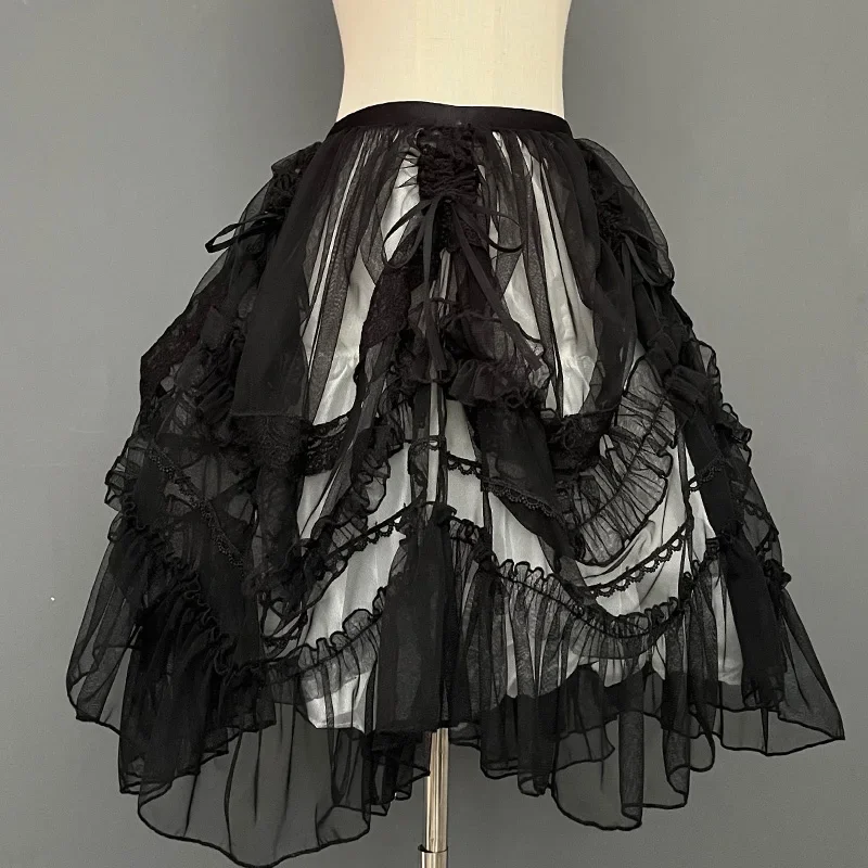 2024 Harajuku Gothic Lolita Style Princess Skirts Women Kawaii Sweet Lace Mesh Cake Mini Skirt Girls Black Asymmetrical Skirts
2024 Harajuku Gothic Lolita Style Princess Skirts Women Kawaii Sweet Lace Mesh Cake Mini Skirt Girls Black Asymmetrical Skirts