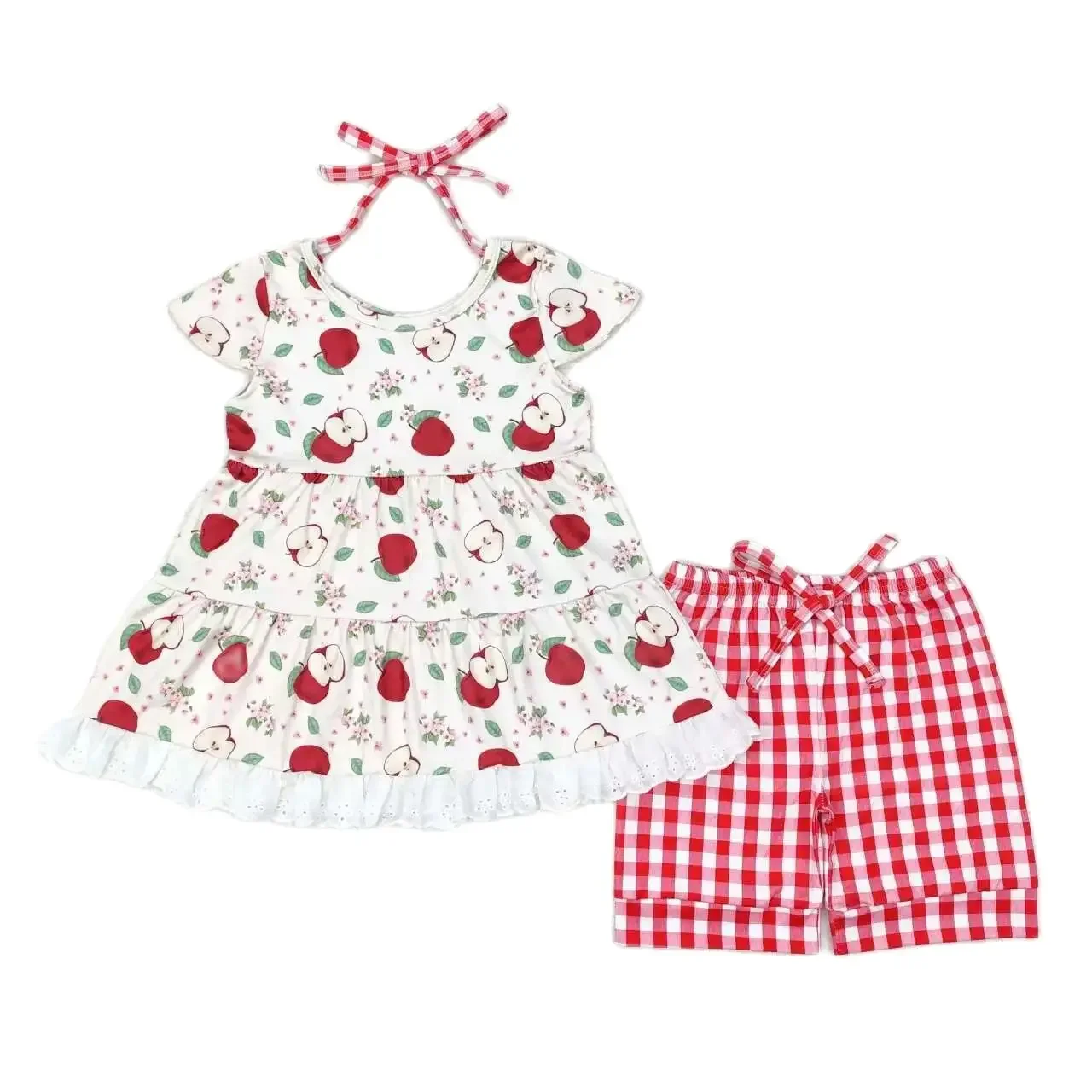 GSSO1416 Kids Girls Summer Outfit Sets Flying Sleeves Top Apple Leaf Lace Print With Shorts Children Clothes Rts No Moq
GSSO1416 Kids Girls Summer Outfit Sets Flying Sleeves Top Apple Leaf Lace Print With Shorts Children Clothes Rts No Moq