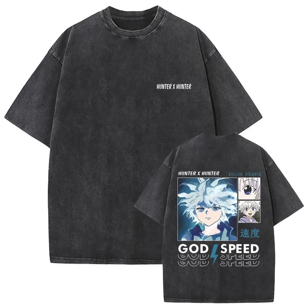 Washed Anime Hunter X Hunter Killua Zoldyck Graphic T Shirt Men Manga Fashion Vintage T-shirt Male Cotton Oversized Short Sleeve
Washed Anime Hunter X Hunter Killua Zoldyck Graphic T Shirt Men Manga Fashion Vintage T-shirt Male Cotton Oversized Short Sleeve