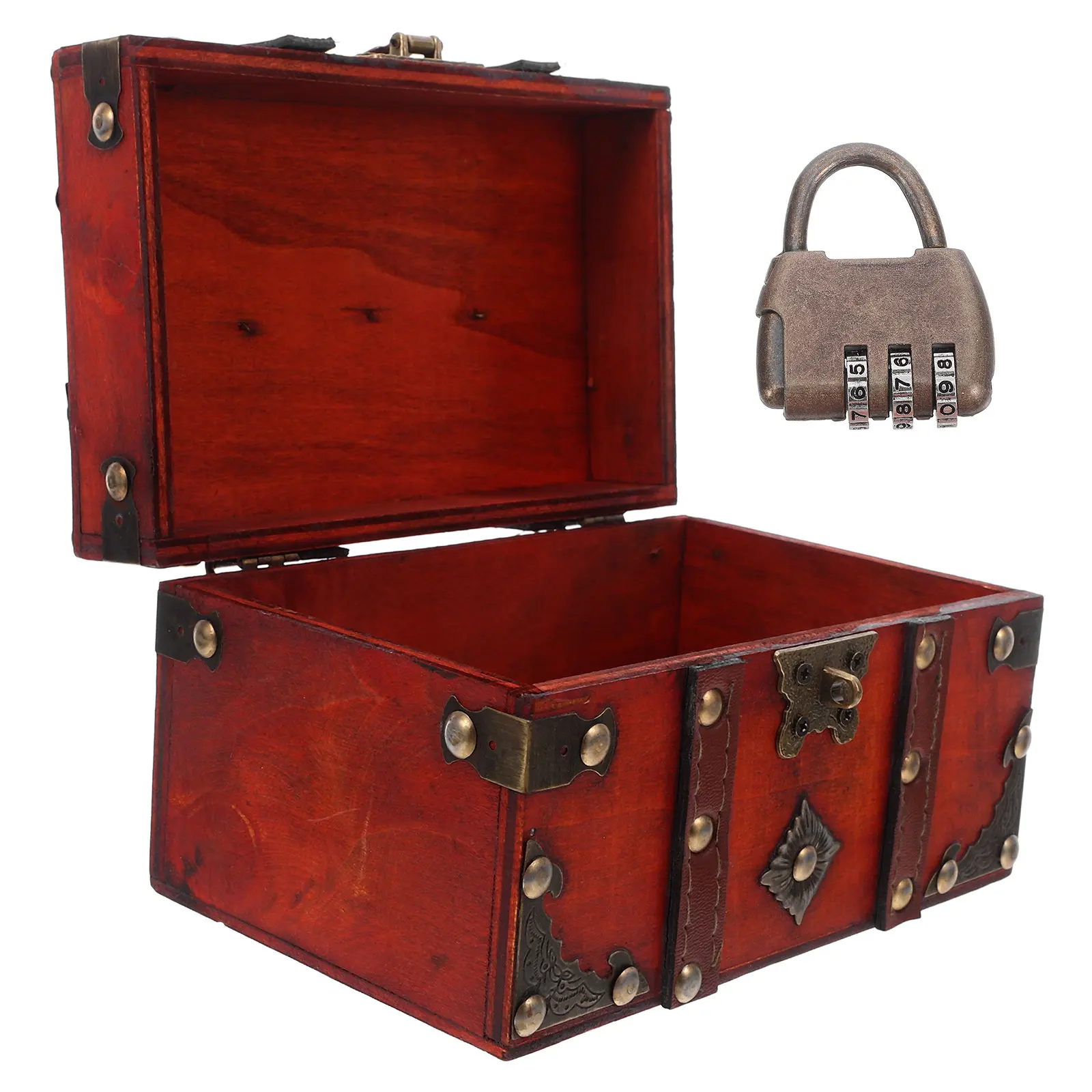 Wooden Treasure Chest Box with Lock Vintage Rustic Decorative Storage Box for Jewelry Coins Trinkets Keepsakes Bedroom Bathroom
Wooden Treasure Chest Box with Lock Vintage Rustic Decorative Storage Box for Jewelry Coins Trinkets Keepsakes Bedroom Bathroom