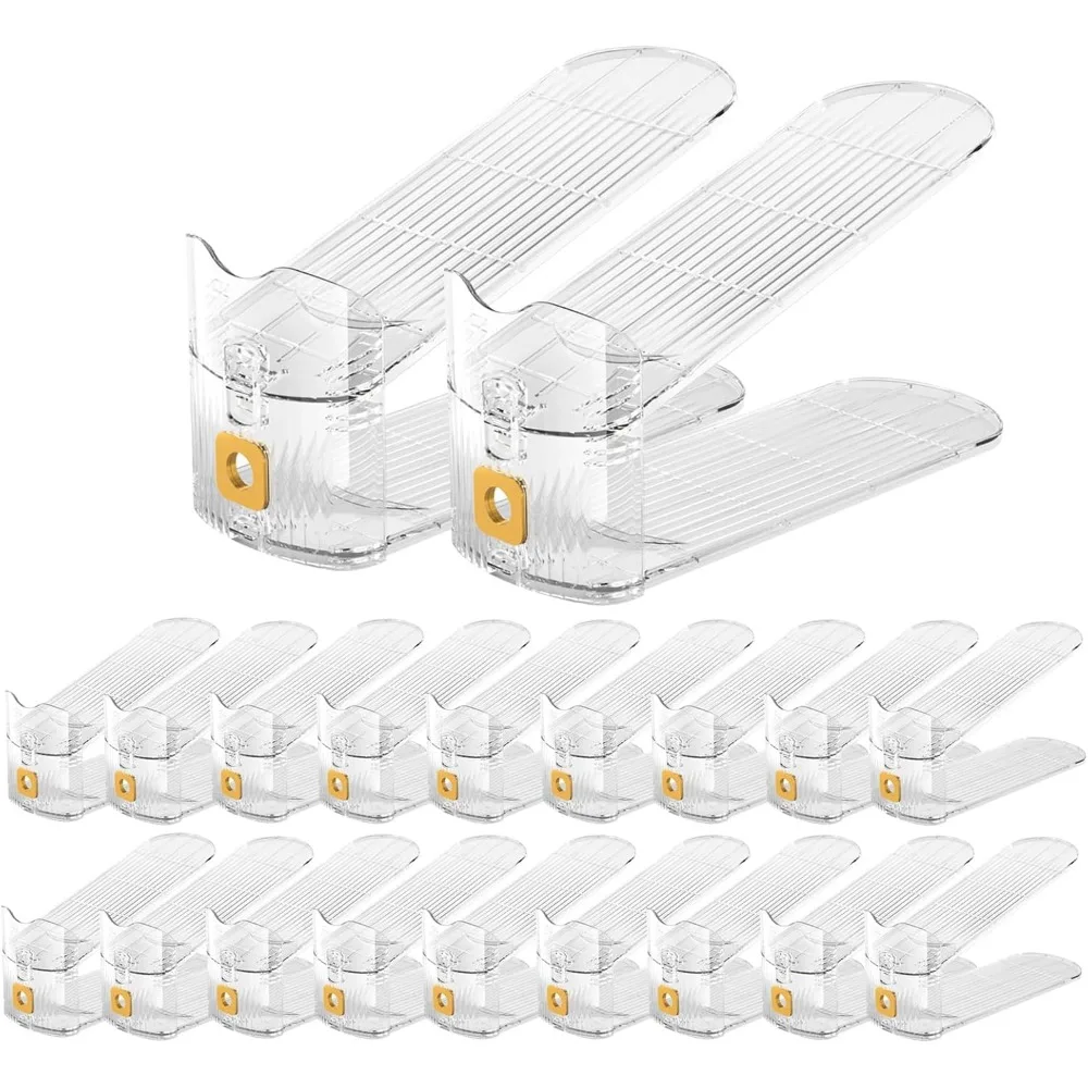 Clear Shoe Slots Organizers 20Pack Shoe Stacker Organizer for Closet Shoe Stackers for a Pair of Shoes Shoe Display Shelf
Clear Shoe Slots Organizers 20Pack Shoe Stacker Organizer for Closet Shoe Stackers for a Pair of Shoes Shoe Display Shelf