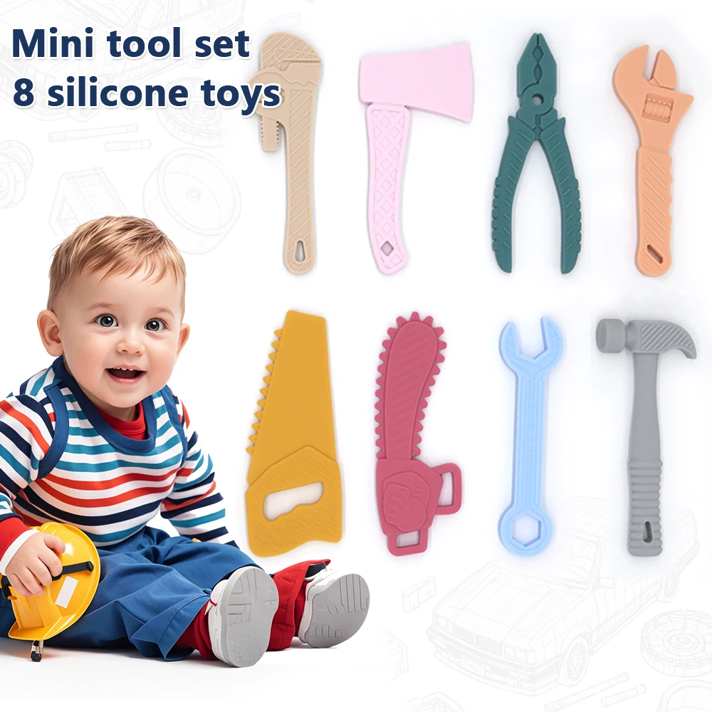 8PCS Soothing Teether Simulation Silicone Saw Wrench Pliers Gum Teething Safe Boilable Set Gift
8PCS Soothing Teether Simulation Silicone Saw Wrench Pliers Gum Teething Safe Boilable Set Gift