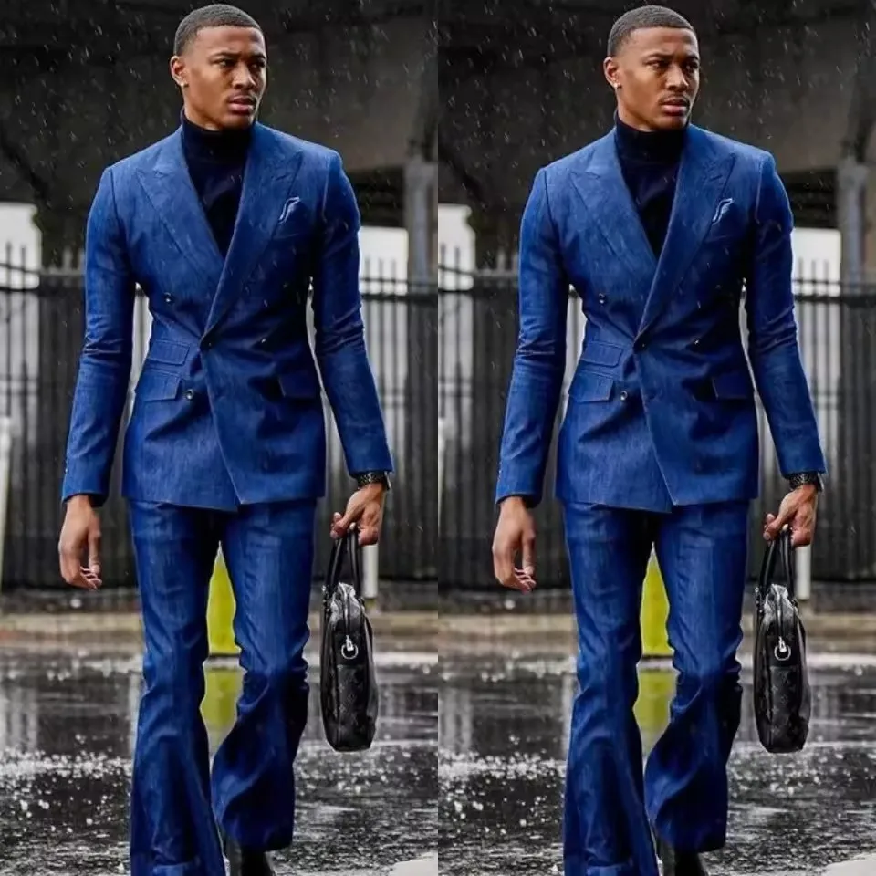 Customzied Men's Suits Fashion Double Breasted Skinny 2 Piece Jacket Pants Full Sets Elegant Wedding Groomsmen Blazer Outfits
Customzied Men's Suits Fashion Double Breasted Skinny 2 Piece Jacket Pants Full Sets Elegant Wedding Groomsmen Blazer Outfits
