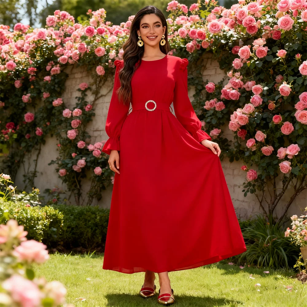 Элегантное красное длинное платье для женщин, мусульманские платья, Дубай, Абая, Турция, кафтан, Рамадан, исламская одежда, женский халат, Vestidos Jalabiya
Элегантное красное длинное платье для женщин, мусульманские платья, Дубай, Абая, Турция, кафтан, Рамадан, исламская одежда, женский халат, Vestidos Jalabiya