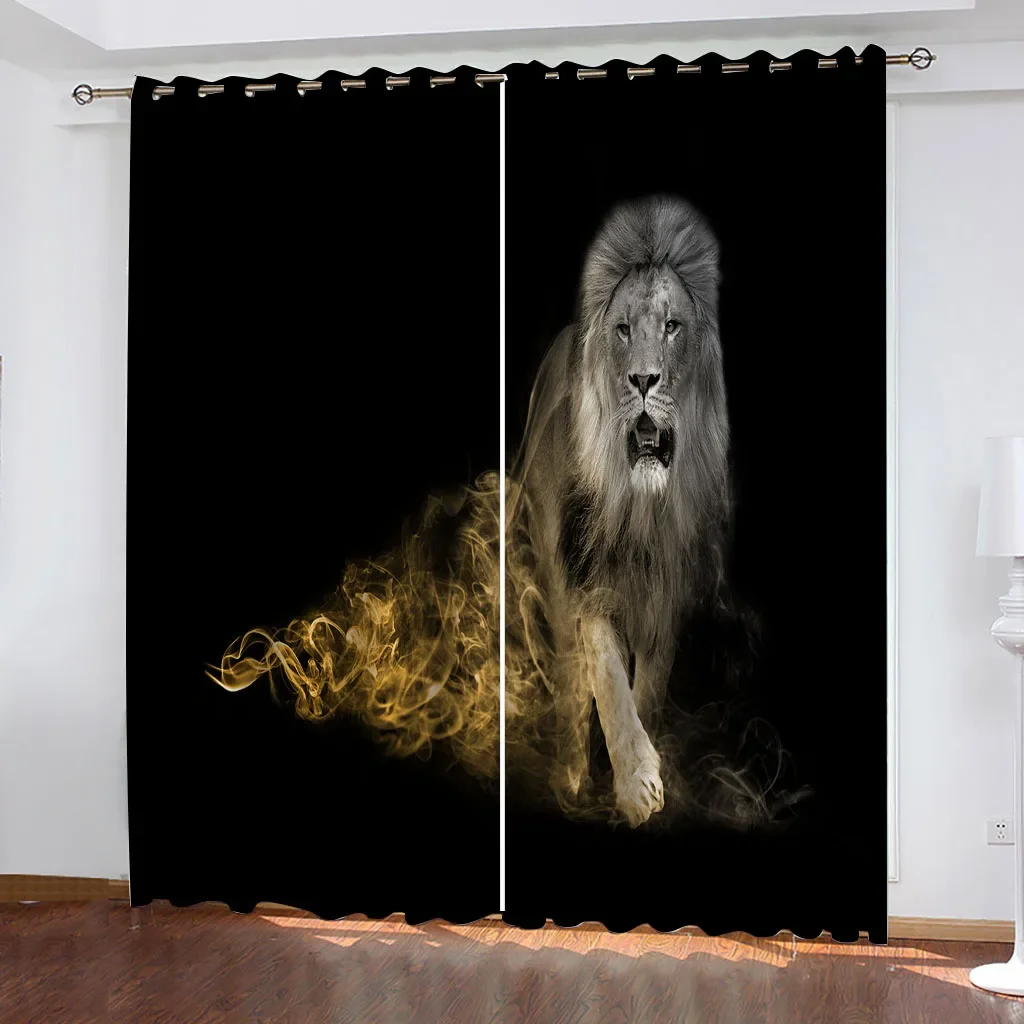 HUANZHUANG Living Room Curtains 2 Pieces Animal Lion Black And White Luxury Window Curtains In The Kids Bedroom Decoration
HUANZHUANG Living Room Curtains 2 Pieces Animal Lion Black And White Luxury Window Curtains In The Kids Bedroom Decoration