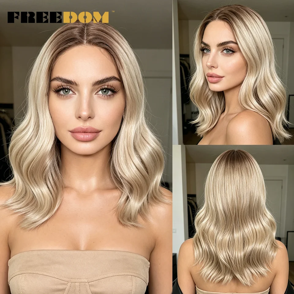 FREEDOM Synthetic Lace Front Wig Natural Wavy 14 Inch Short Middle Part Lace Wigs For Women Ombre Blonde Brown Daily Use Wig
FREEDOM Synthetic Lace Front Wig Natural Wavy 14 Inch Short Middle Part Lace Wigs For Women Ombre Blonde Brown Daily Use Wig