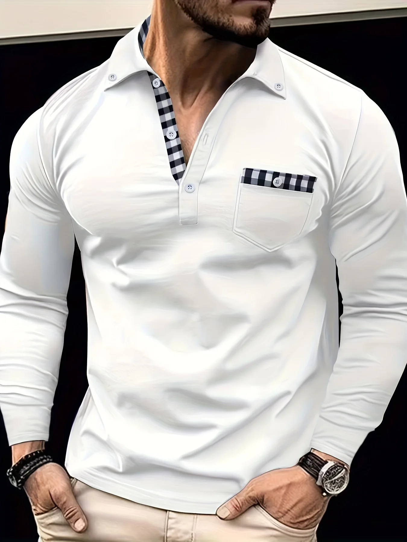 2023 Spring and autumn new men's lapel personality real pocket high-quality anti-wrinkle breathable leisure sports polo shirt
2023 Spring and autumn new men's lapel personality real pocket high-quality anti-wrinkle breathable leisure sports polo shirt
