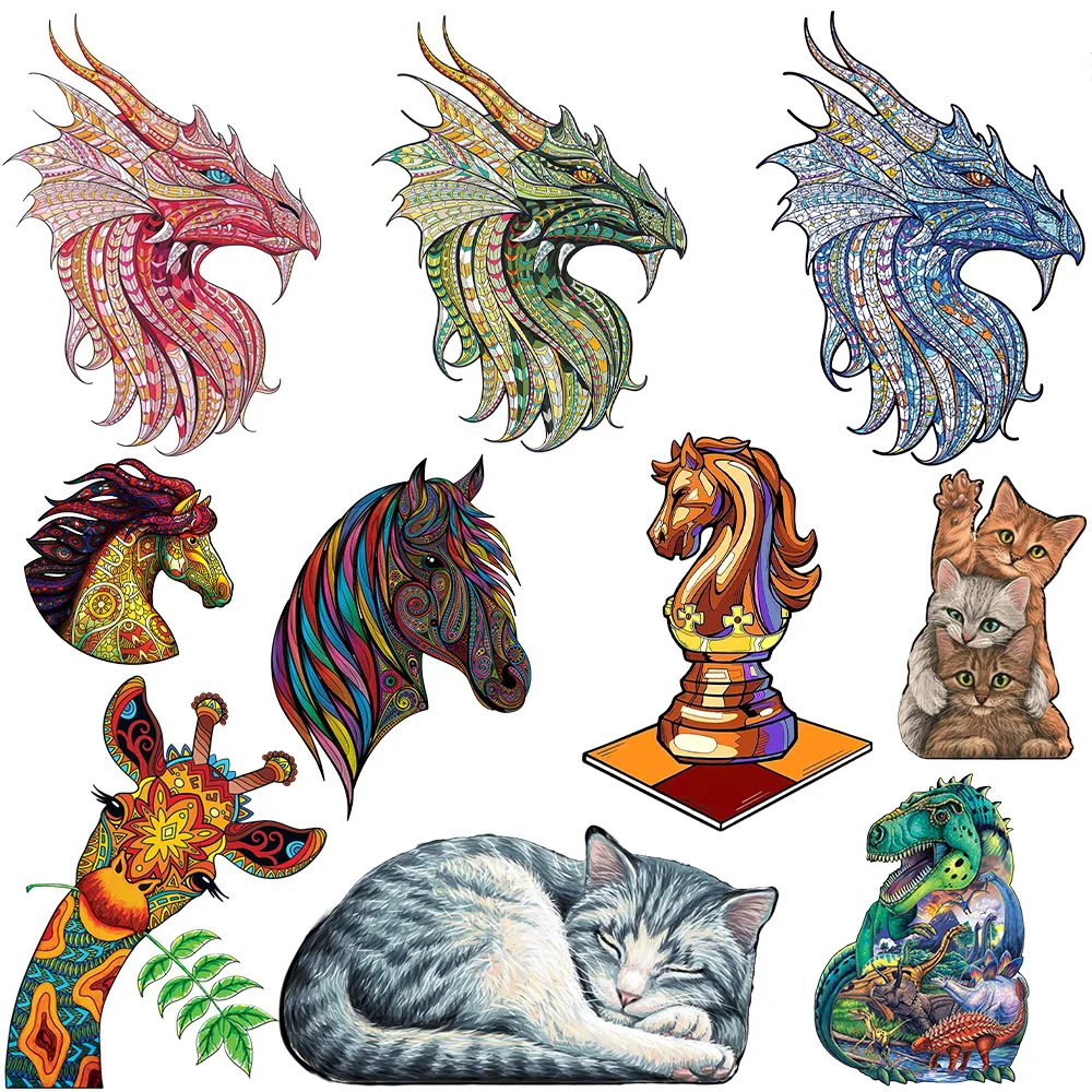Dragon, colorful wooden jigsaw puzzle irregular puzzle, high difficulty, 300 children's mental wood jigsaw puzzle animal giraffe
Dragon, colorful wooden jigsaw puzzle irregular puzzle, high difficulty, 300 children's mental wood jigsaw puzzle animal giraffe
