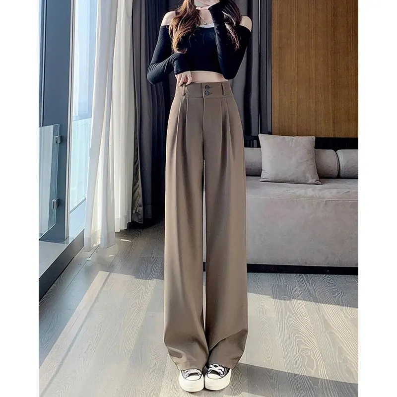 Women's Autumn Fashion Simplicity Solid Color High Waist Wide Leg Pants Women Clothes Office Lady All-match Casual Suit Pants
Women's Autumn Fashion Simplicity Solid Color High Waist Wide Leg Pants Women Clothes Office Lady All-match Casual Suit Pants