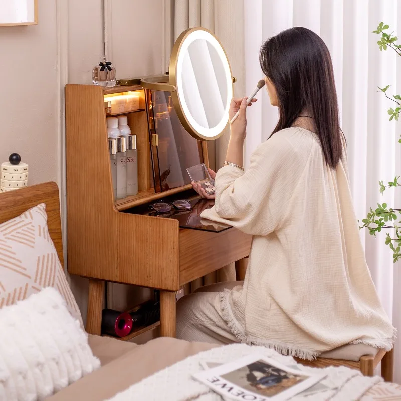 Myopia dresser, bedroom solid wood small apartment does not take up space desk
Myopia dresser, bedroom solid wood small apartment does not take up space desk