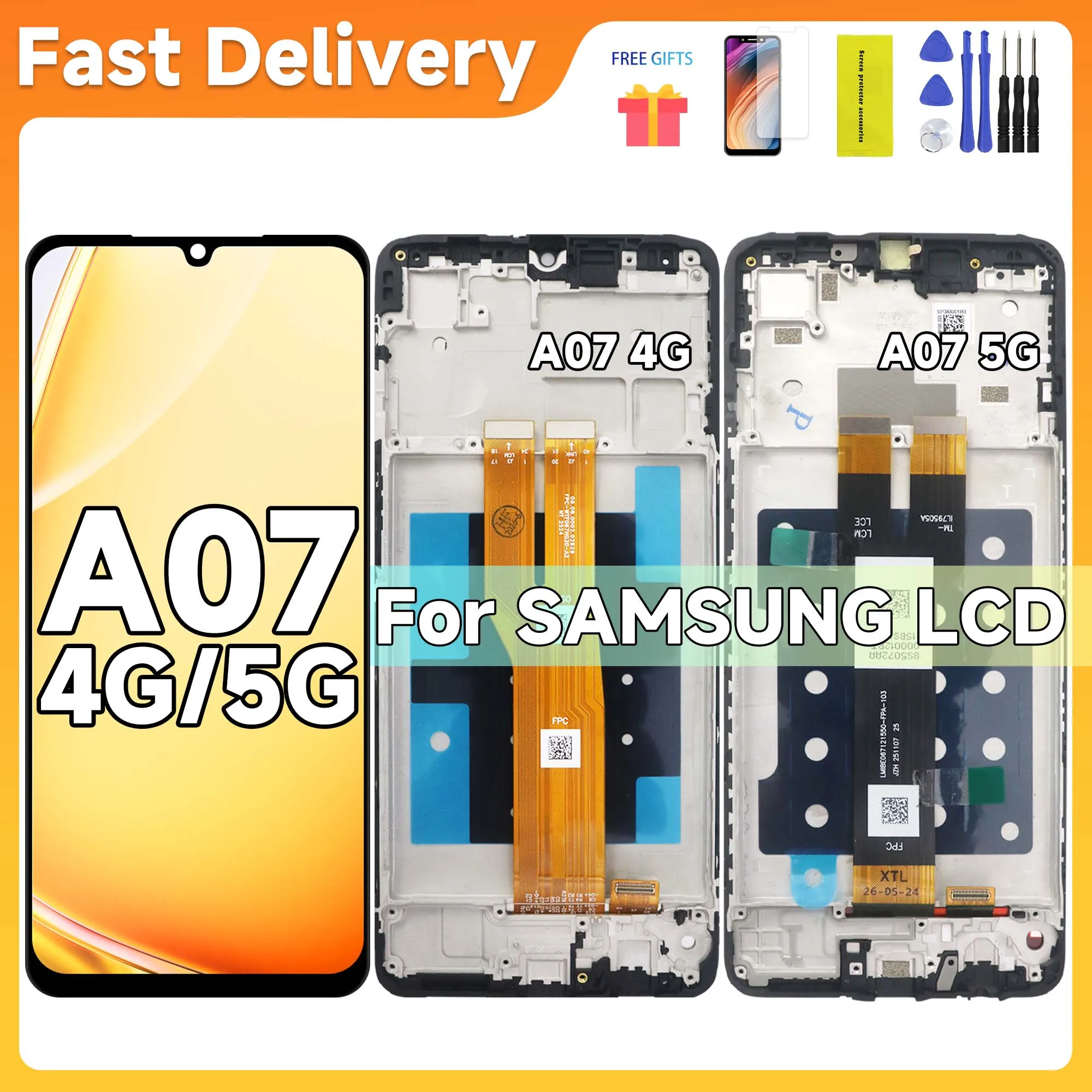 6.7" For SAMSUNG A07 4G/5G A075F/DS SM-A076B LCD Display Touch Digitizer Assembly Screen Replacement
6.7" For SAMSUNG A07 4G/5G A075F/DS SM-A076B LCD Display Touch Digitizer Assembly Screen Replacement