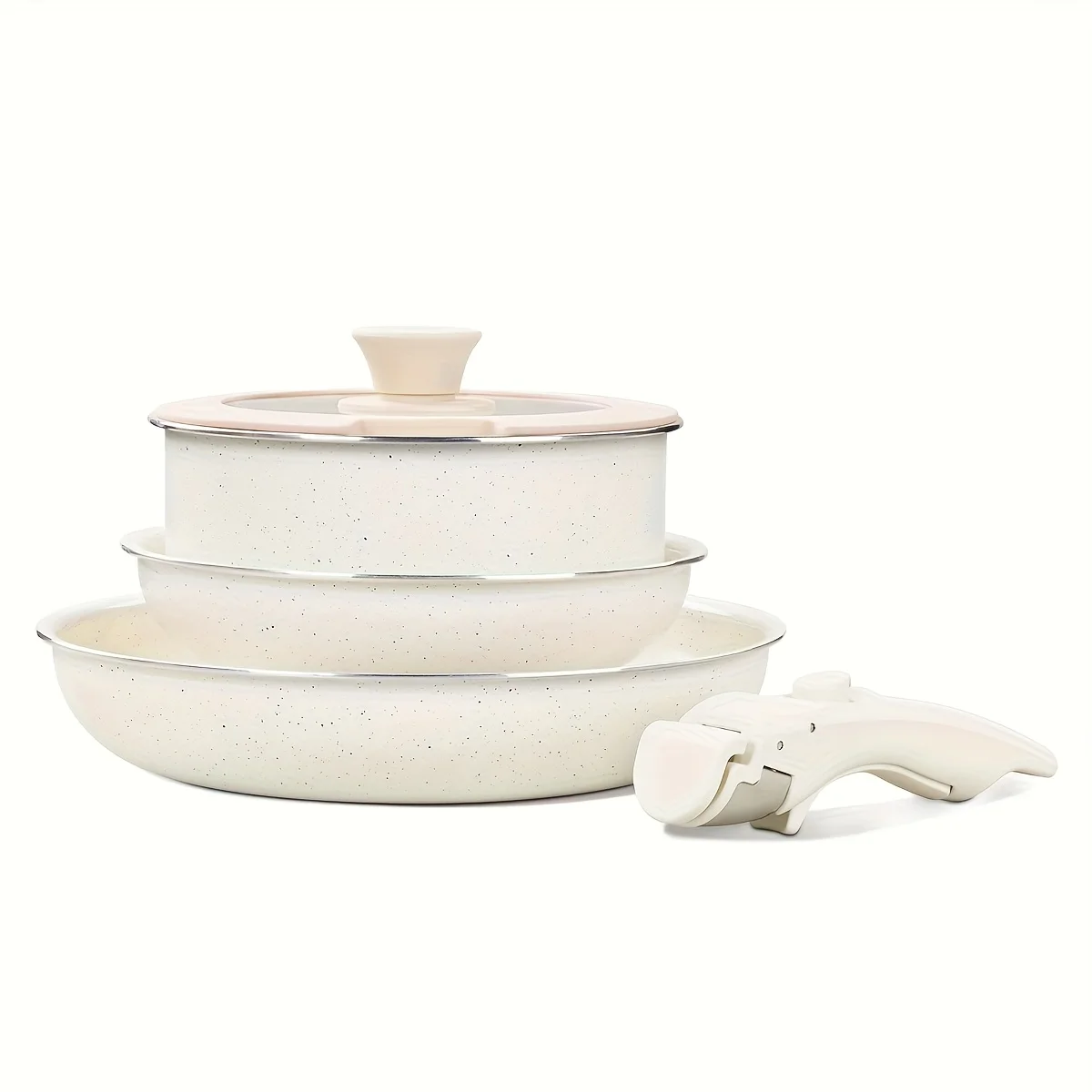 Kpxsiaion 5pcs Pots And Pans Set, Cookware Set Detachable Handle, Induction Nonstick Kitchen Cookware Sets With Removable Handle, Non Stick RV Cookware Set, Dishwasher/Oven Safe Cookware Set
Kpxsiaion 5pcs Pots And Pans Set, Cookware Set Detachable Handle, Induction Nonstick Kitchen Cookware Sets With Removable Handle, Non Stick RV Cookware Set, Dishwasher/Oven Safe Cookware Set