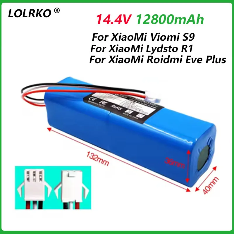14.8V 12800mAh H18650CH-4S2P Robot Battery For Xiaomi Lydsto R1 Pro HD-STYTJ-W03 S1 YM-S1-W03 G2 Robotic Vacuum Cleaner
14.8V 12800mAh H18650CH-4S2P Robot Battery For Xiaomi Lydsto R1 Pro HD-STYTJ-W03 S1 YM-S1-W03 G2 Robotic Vacuum Cleaner