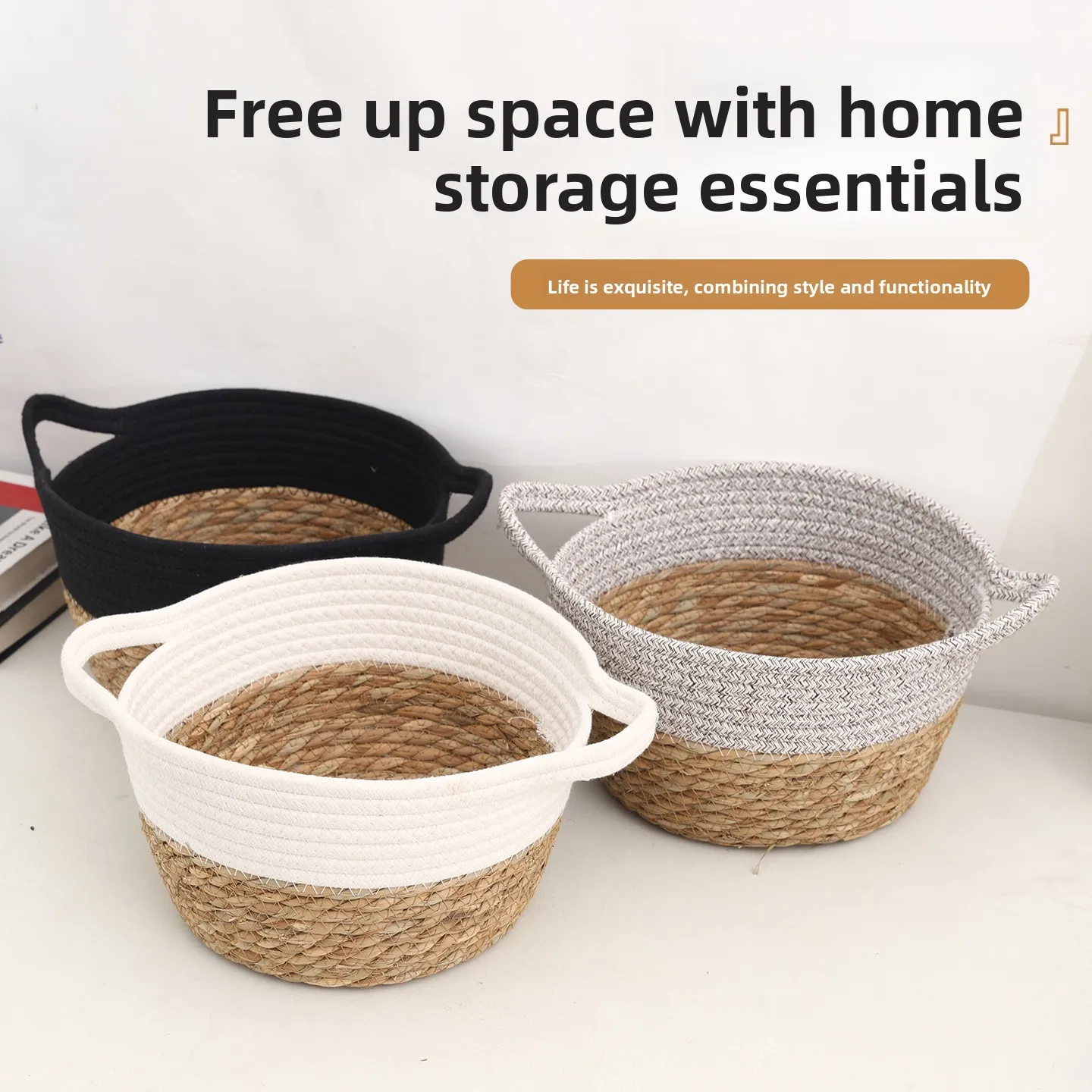 Handwoven Storage Basket Multi-Color Home Use Dir Laundry Basket Sna Toy Miscellaneous Storage Basket Handmade Wier Basket
Handwoven Storage Basket Multi-Color Home Use Dir Laundry Basket Sna Toy Miscellaneous Storage Basket Handmade Wier Basket