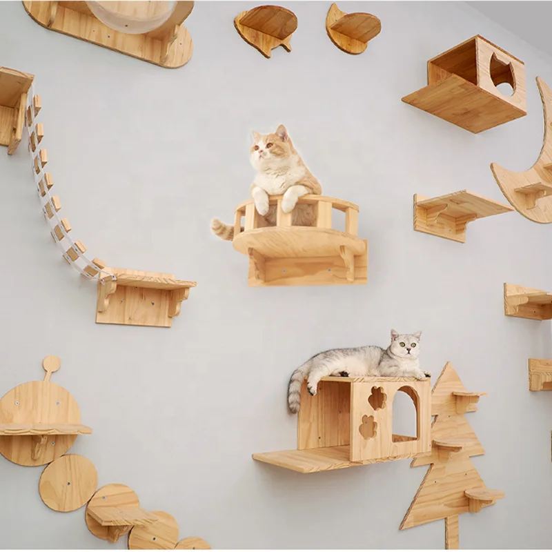 2023 NEW Popular Fun Solid Wood Cat Shelf Wall Mounted Climbing Ladder Capsule Nest Cat Wall Cat Climbing Track Wall
2023 NEW Popular Fun Solid Wood Cat Shelf Wall Mounted Climbing Ladder Capsule Nest Cat Wall Cat Climbing Track Wall