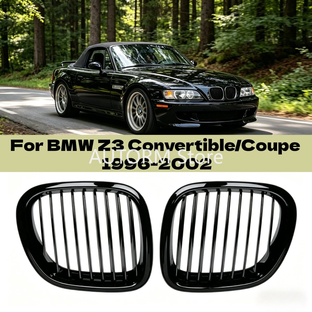 Для BMW Z3 Кабриолет/Купе 1996-2002, глянцевая черная решетка воздухозаборника из АБС-пластика, передняя решетка радиатора (ноздри) 51138412949 51138412950
Для BMW Z3 Кабриолет/Купе 1996-2002, глянцевая черная решетка воздухозаборника из АБС-пластика, передняя решетка радиатора (ноздри) 51138412949 51138412950