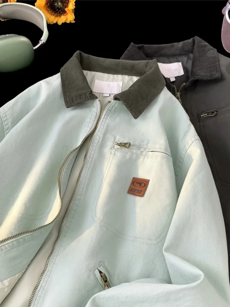 Detroit Collared Workwear Jaet Men's New 2024 Autumn OOTD Zipper Design Color Blo Trendy Outerwear Loose Fit Long Sve
Detroit Collared Workwear Jaet Men's New 2024 Autumn OOTD Zipper Design Color Blo Trendy Outerwear Loose Fit Long Sve